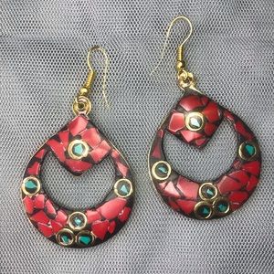 Bohemian Multicolored Tibetan Earrings